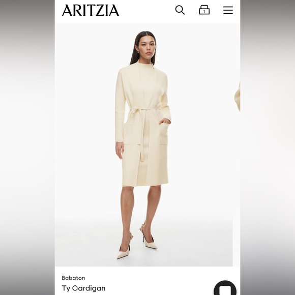 Aritiza Babaton Ty cardigan in Birch 2XS - Picture 1 of 1